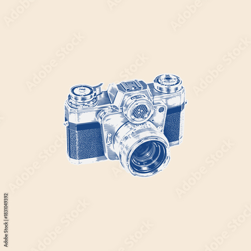 Vintage analog 120 film medium format range finder camera  photography photographer icon