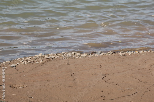 Nam Ngum River and local boat