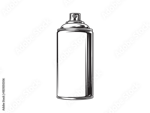 Paint spray can 2D vector line art illustration for creative design and artistic projects