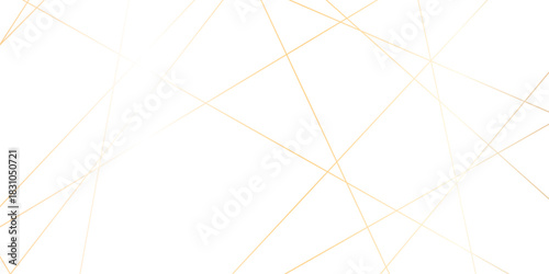 Abstract gold lines on transparent background. random chaotic lines abstract geometric patterns of modern design. geometric design created using light colorful digital net web line technology.