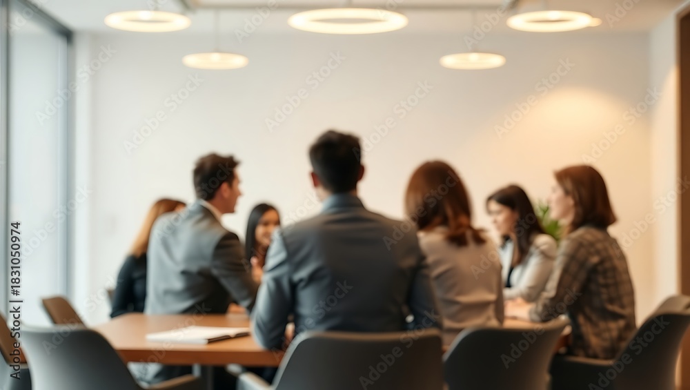 Fototapeta premium Generative AI modern business team meeting actively.