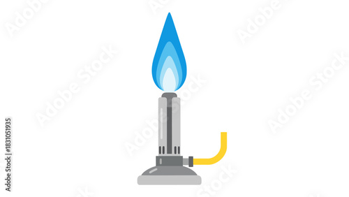 Bunsen burner with a blue flame