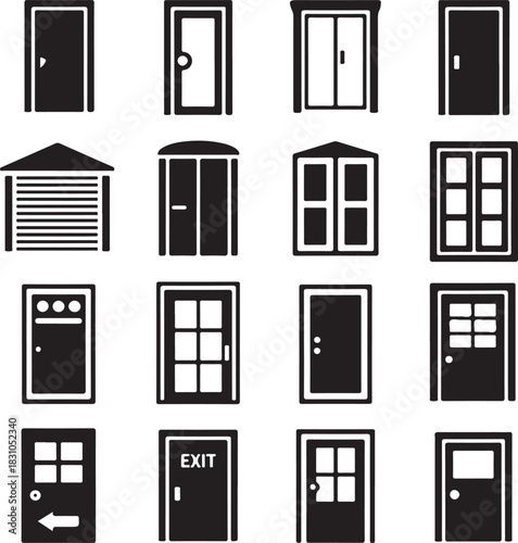 Collection Of Different Types Of Doors With Various Designs And Styles For Buildings And Homes At Transparent Background 130 Characters