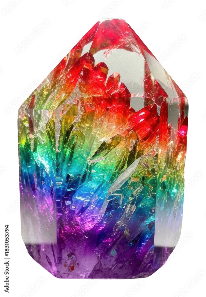 Naklejka premium Colorful crystal gem display natural isolated on transparent background