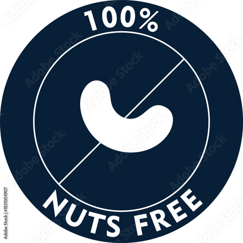 Nuts free vector icon allergy warning label food intolerance symbol for packaging design
