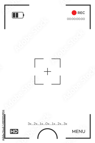 Digital Camera Viewfinder Interface  Recording Display 00000000, 3x, 2x, 1x, 0x