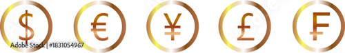 currency symbols set, global forex icons, financial symbols vector