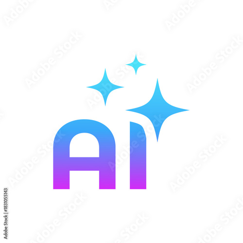 Digital Artificial Intelligence Icon  Clean Modern Design