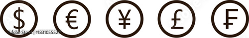 currency symbols set, global forex icons, financial symbols vector