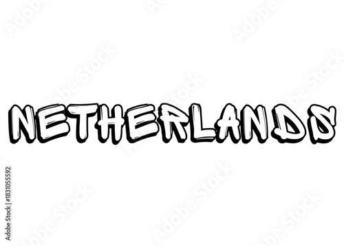 Netherlands graffiti word vector font
Vector font word on a white background