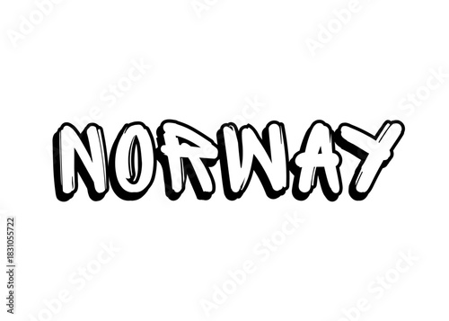 Norway graffiti word vector font
Vector font word on a white background