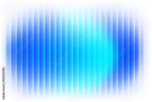 Abstract vertical blue light bar pattern with glowing cyan center, creating a vibrant digital sound wave or equalizer effect, isolated on
