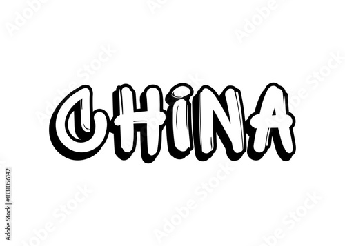 China graffiti word vector font
Vector font word on a white background