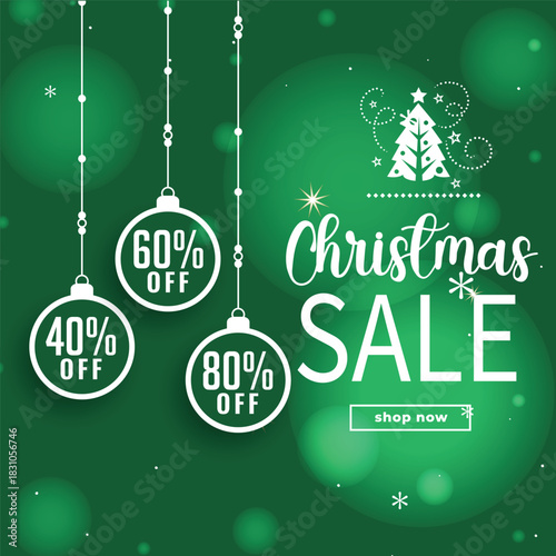 Festive Christmas Sale Promotion with Hanging Discount Ornaments