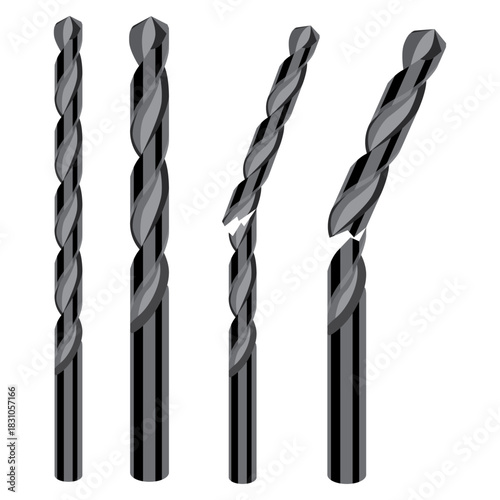broken drill bit vector drawing.