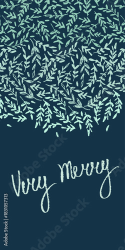 Merry Christmas and New Year card in a decorative frame trend of the year for festive projects, logos, stickers, invitations, scrapbooking, wall posters, social media, home, crafts and goods