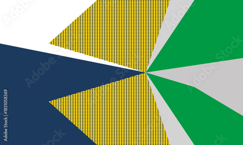 Contemporary Abstract Background With Green and Yellow Shapes