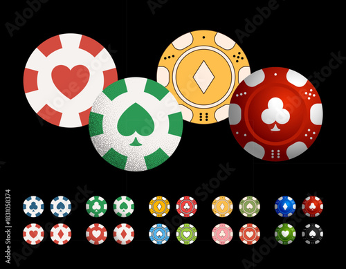 Casino Poker chip vector collection. 