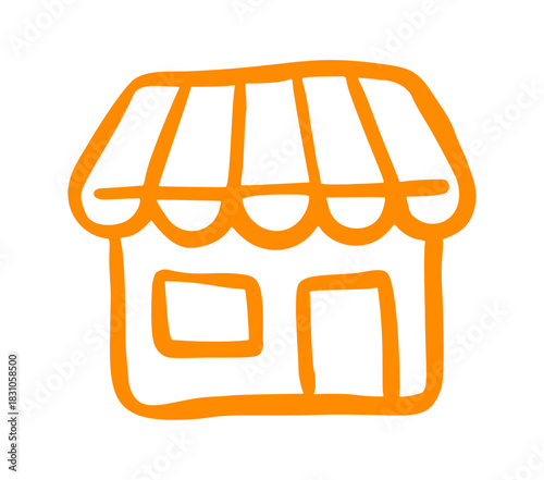 store doodle icon. Vector doodle illustration icon isolated on white bg