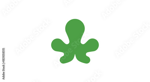 Vibrant Green Organic Abstract Shape Splash Illustration on Clean White Background for Design