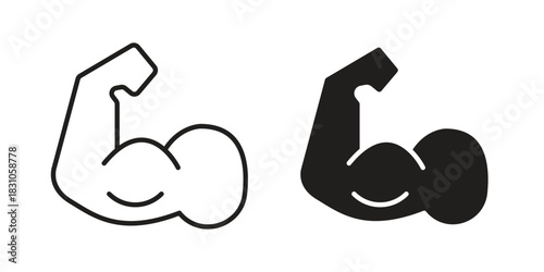 Arm icon. Outline, Glyph and Filled Outline Style