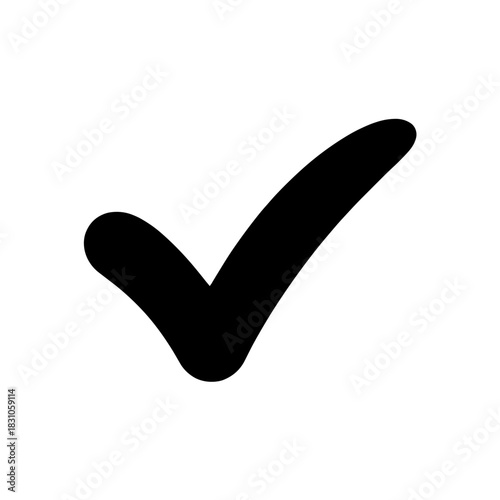 Black check mark vector icon symbol right correct choice approval sign tick yes verified accepted 100 percent