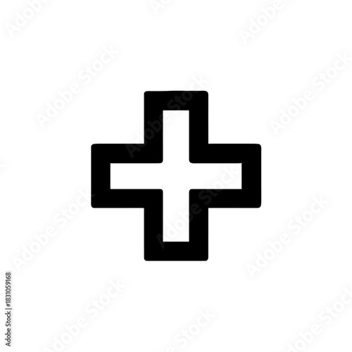 Black plus sign medical symbol healthcare icon vector graphic design element illustration isolated white back