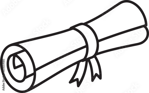 black and white diploma scroll clip art preview