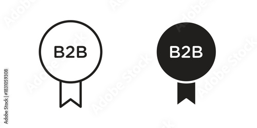 B2B icon. Outline, Glyph and Filled Outline Style