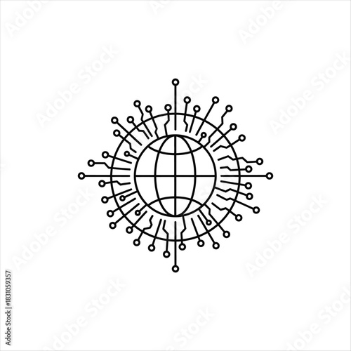 Global digital network technology abstract representation
