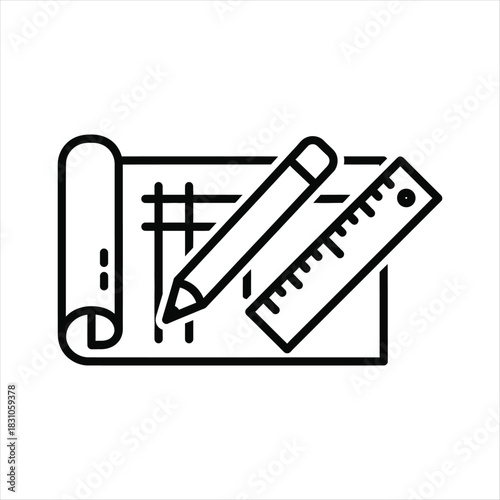 Minimalist skinned filled icon set illustration