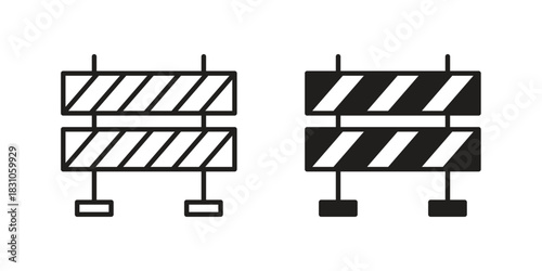 Barrier icon. Outline, Glyph and Filled Outline Style