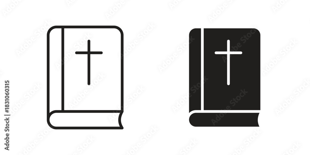 Fototapeta premium Bible icon. Outline, Glyph and Filled Outline Style