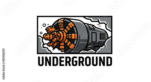 Powerful Tunnel Boring Machine Drilling Through Earth for Mining and Infrastructure Development