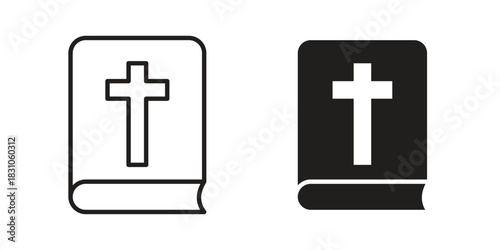 Bible icon. Outline, Glyph and Filled Outline Style