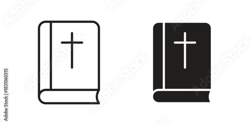 Bible icon. Outline, Glyph and Filled Outline Style