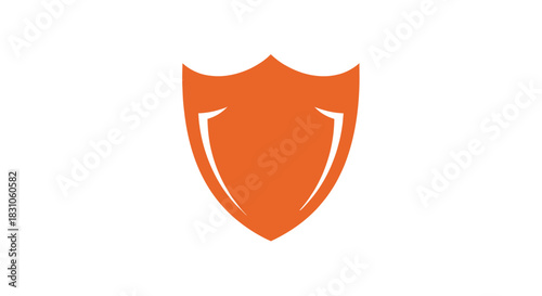 Vibrant Orange Shield Symbol for Robust Digital Protection and Internet Security Solutions