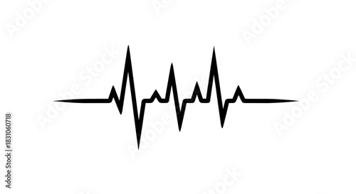 Dynamic Heartbeat Line Illustration Representing Medical Health Care and Life Vitality Rhythm