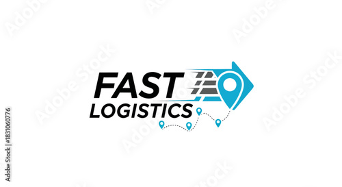 Modern Fast Logistics Logo Design Showing Quick Delivery and Location Tracking