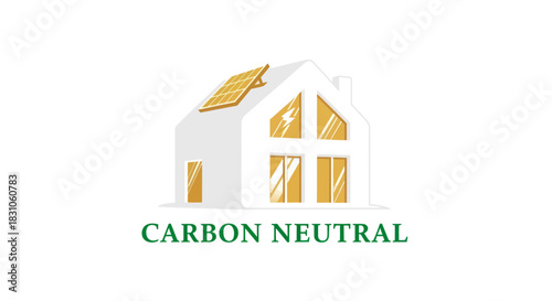 Sustainable modern house with rooftop solar panels representing green energy and eco-friendly living