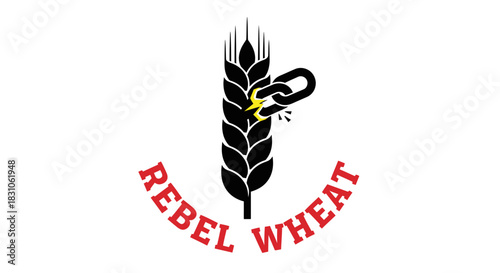 Dynamic rebel wheat illustration representing freedom strength and defiance