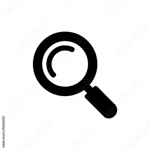 Magnifying glass icon vector search find zoom investigation discovery explore look up examine review 