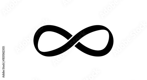 Simple minimalist graphic black infinity loop symbol representing eternity and endlessness