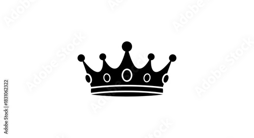 Elegant black crown icon on a clean white background a classic symbol of royalty power and success