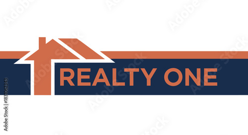 Modern Real Estate Company Logo Design with House Icon and Realty One Text Branding