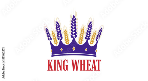 Regal wheat crown logo design symbolizing grain royalty and agricultural excellence