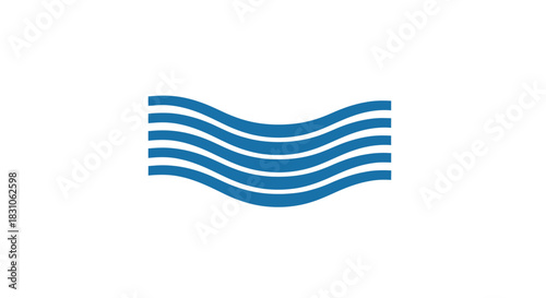 Abstract Blue Wavy Lines Pattern Fluid Motion Graphic Design Element