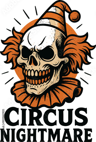 Creepy Clown Skull Circus Nightmare Design