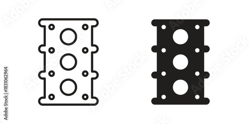 Car gasket icon. Outline, Glyph and Filled Outline Style