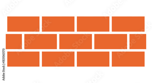 Seamless orange brick wall pattern flat vector illustration for construction and building design